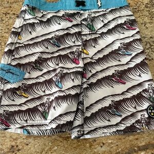 Maui and Sons Kids Surf Wave Swim Trunks - Multicolor